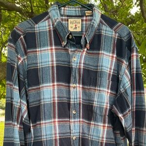 RedHead Men's Navy and Light Blue Plaid Shirt